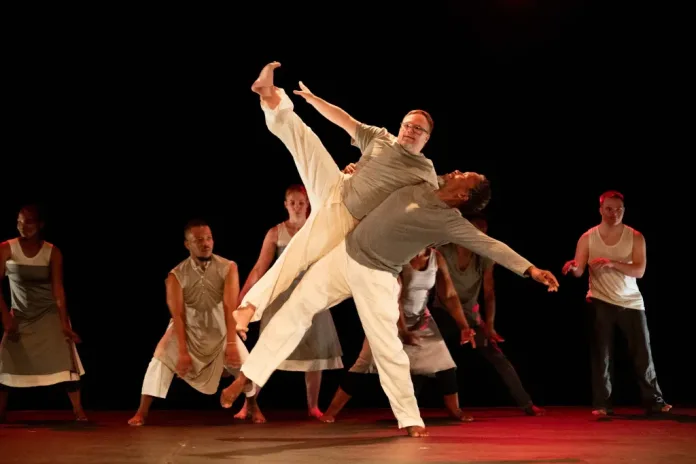Dancers Sifiso Khumalo and Kyle Myers