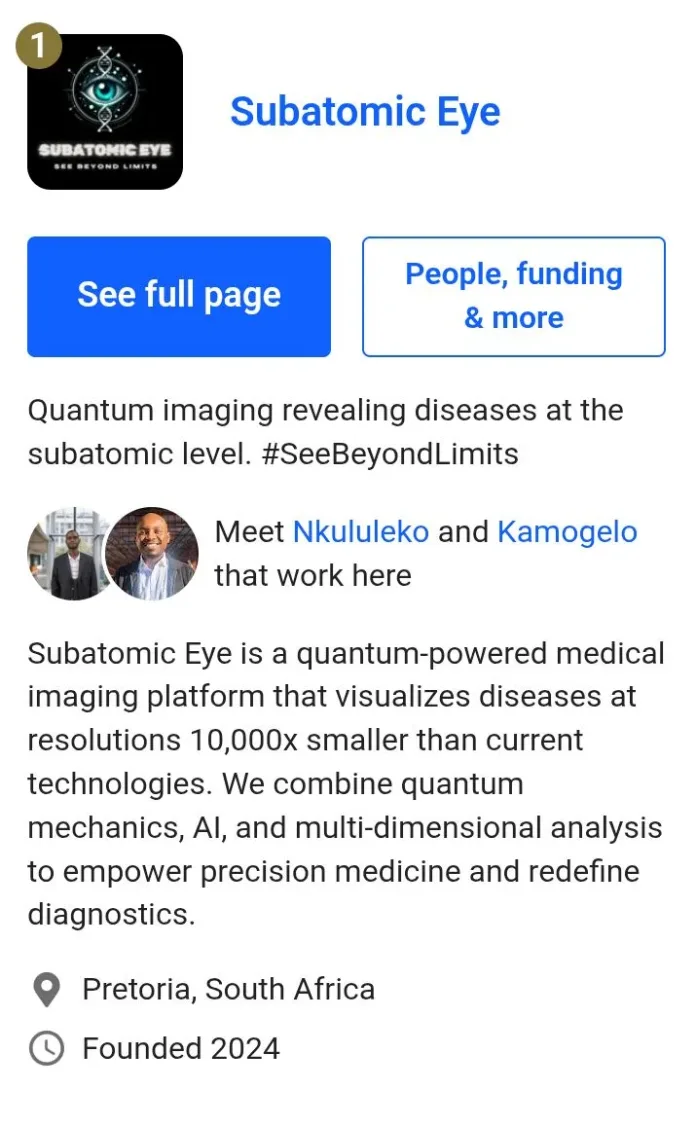 Nkululeko Mdluli Is Leading Africa’s Quantum Biotech Revolution Through Subatomic Eye