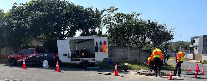 The Super Tyres Pothole Repair Team in action