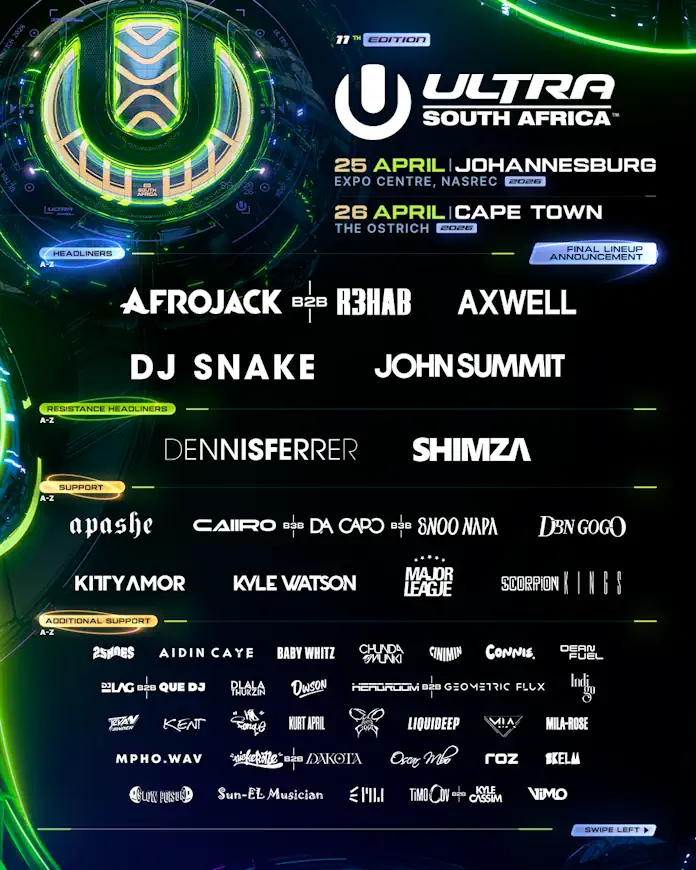 ULTRA South Africa reveals full lineup for 2026 edition