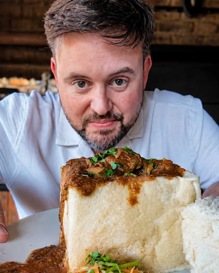 Nick Hamman and a bunny chow