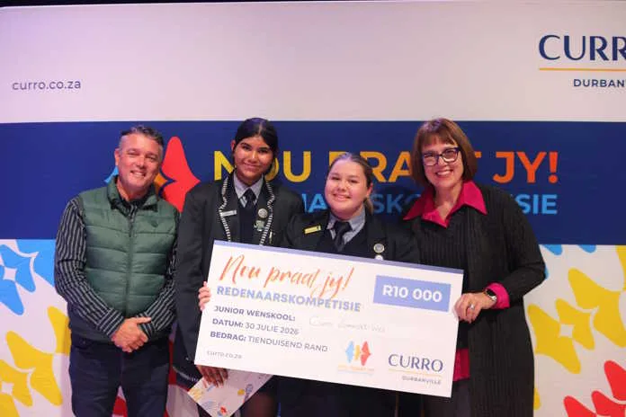 Left to right Riaan Strobel, Executive Head of Curro Durbanville; Mia van Tubbergh and Ayla Daniël-Ramouthar from Curro Somerset West; and Marí Lategan, Deputy CEO of Curro. Image supplied by Curro.