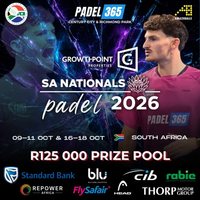 SOUTH AFRICA’S FIRST-EVER PADEL NATIONALS ARRIVES THIS OCTOBER – R125 000 ON THE LINE AT THE GROWTHPOINT SA NATIONAL PADEL CHAMPIONSHIP 2026