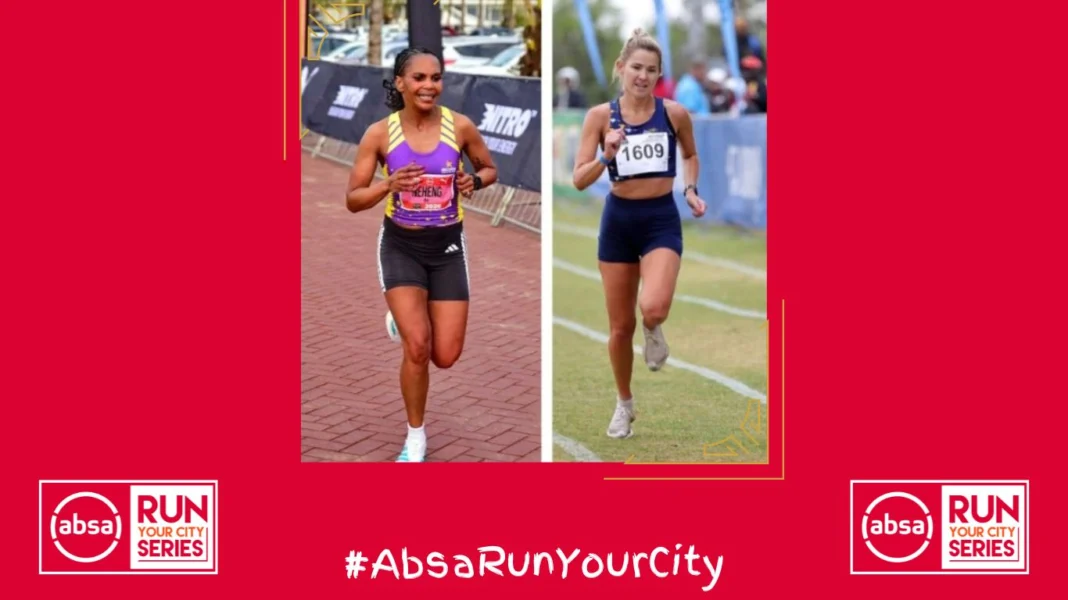 Neheng Khatala in action at the Absa RUN YOUR CITY DURBAN 10K earlier this year. PHOTO CREDIT: Action Photo. Lizandre Mulder in action in the senior women’s 10km at the ASA Cross Country Championships last month. PHOTO CREDIT: Cecilia Van Bers